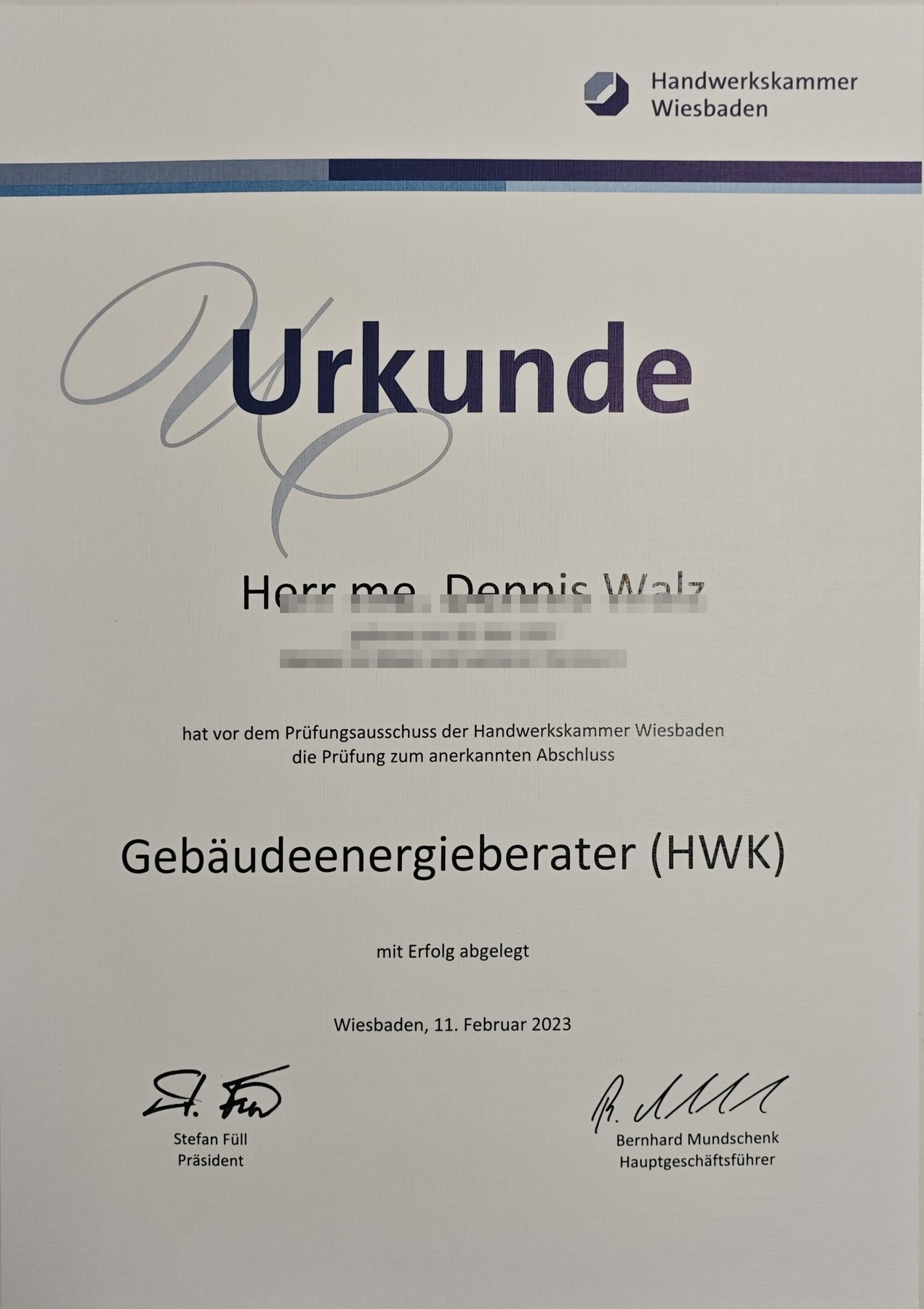 Vorschau: Gebäudeenergieberater HWK – Geburtsdatum unkenntlich gemacht