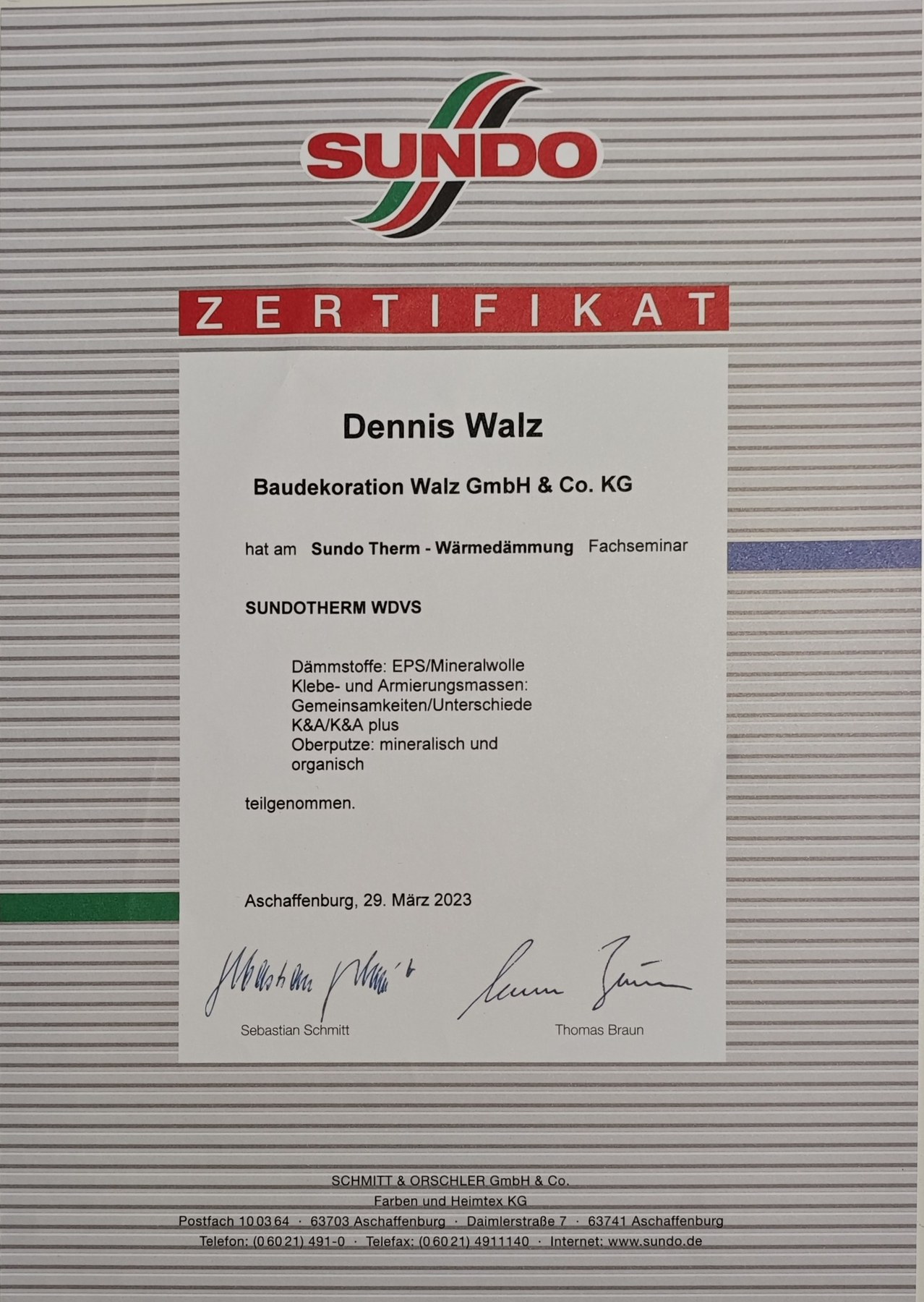 Vorschau: SUNDOTHERM WDVS-Fachseminar – Dennis Walz